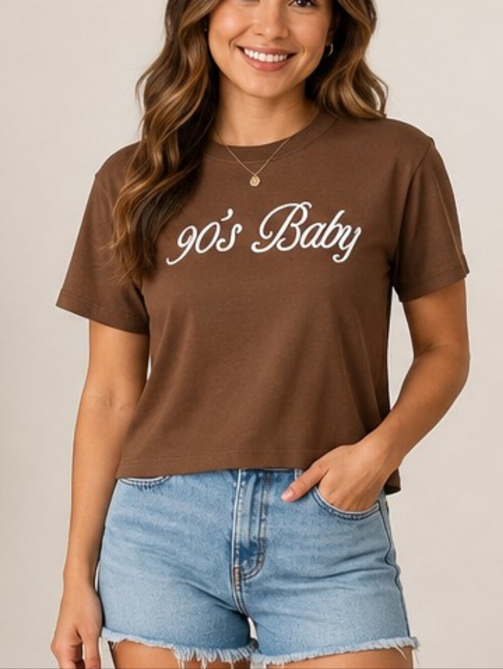 Grayson Threads “90’s Baby” Graphic T-Shirt – Brown – Size M